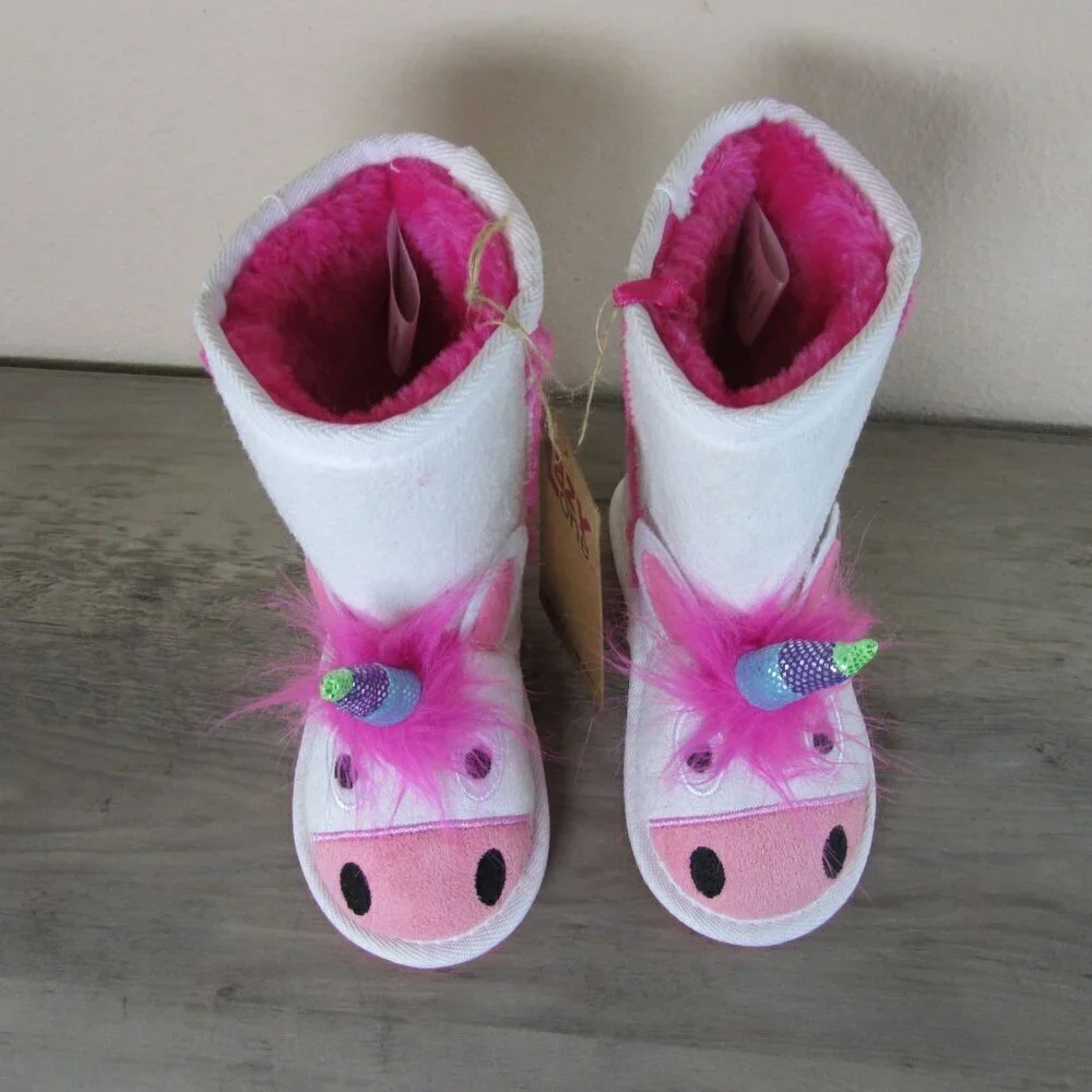 Lazy One Toddler XS (6-7) Girl's Toasty Toes Slipper Unicorn Boot Slippers Shoe